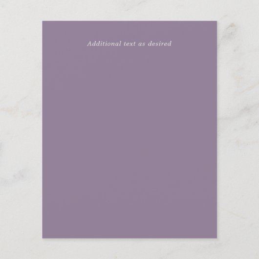 Silver Mauve Lila Botanisches Leaf Hochzeitbudget (Rückseite)