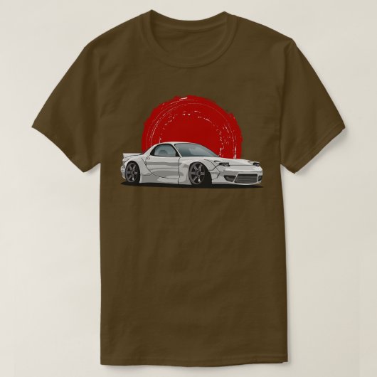 Silver Mazda RX7 fd T-Shirt (Design vorne)