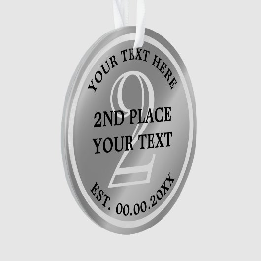 Silver Medal Ornament für den zweiten Platz (Vorderseite)
