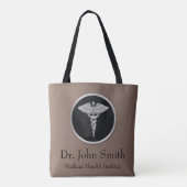 Silver Medical Caduceus - All-over-Print Tote Bag Tasche (Rückseite)