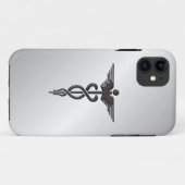 Silver Medical Caduceus Case-Mate iPhone Hülle (Rückseite (Horizontal))