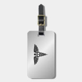 Silver Medical Caduceus Gepäckanhänger (Vorderseite vertikal)