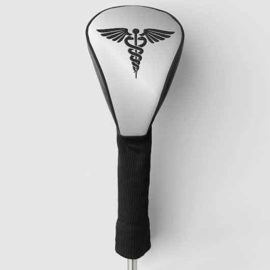 Silver Medical Caduceus Golf Headcover (Vorderseite)