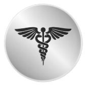 Silver Medical Caduceus Keramikknauf (Vorderseite)