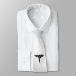 Silver Medical Caduceus Krawatte