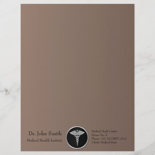 Silver Medical Caduceus - Letterhead Briefkopf (Vorderseite)