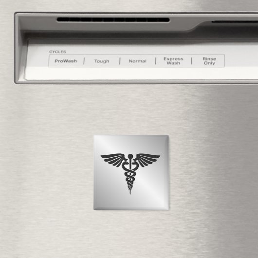 Silver Medical Caduceus Magnet (In Situ (Geschirrspüler))