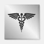 Silver Medical Caduceus Magnet (Vorne)