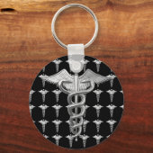 Silver Medical Caduceus Schlüsselanhänger (Vorderseite)