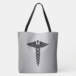 Silver Medical Caduceus Tasche