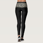 Silver Medusa und Griechischer Schlüssel auf schwa Leggings (Rückseite)