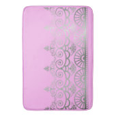 Silver Mehndi - Bath Mat Badematte (Vorderseite Vertikal)
