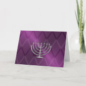 Silver Menorah Hanukkah Card Feiertagskarte (Vorderseite)