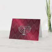 Silver Menorah Hanukkah Card Feiertagskarte (Vorderseite)