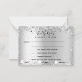 Silver Menü wählen Sie Hochzeit RSVP Karte (Vorderseite)