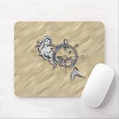 Silver Mermaid im sandigen Dekor Mousepad (Mit Mouse)