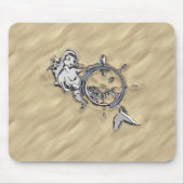 Silver Mermaid im sandigen Dekor Mousepad (Vorne)