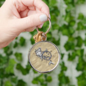 Silver Mermaid im sandigen Dekor Schlüsselanhänger (Hand)