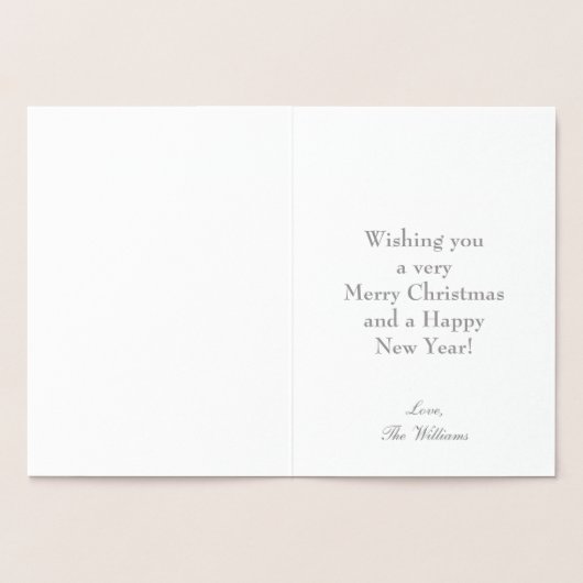 Silver Merry Christmas Santa Sleigh Folienkarte (Innenseite)