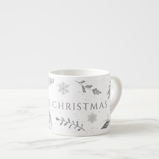 Silver Merry Christmas, Silver Leaves Espressotasse (Vorderseite Rechts)
