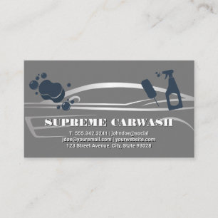 Silver Metal Auto Logo Car Wash Tools Visitenkarte