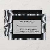 Silver Metal Bar Mitzvah UAWG II RSVP Karte (Vorne/Hinten)