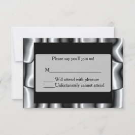 Silver Metal Bar Mitzvah UAWG II RSVP Karte