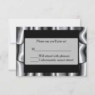 Silver Metal Bar Mitzvah UAWG II RSVP Karte