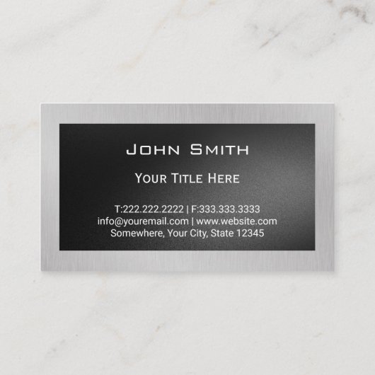 Silver Metal Construction Visitenkarte (Rückseite)