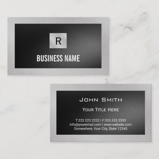 Silver Metal Construction Visitenkarte (Vorne/Hinten)