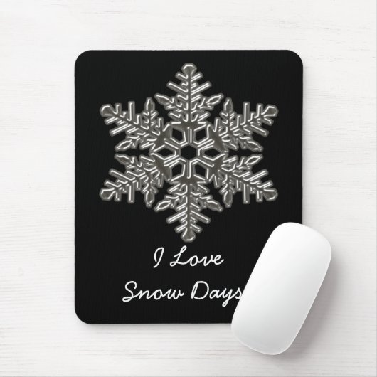 Silver Metal Deko Snow Fall Schneeflocken Mousepad (Mit Mouse)