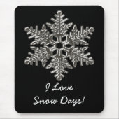 Silver Metal Deko Snow Fall Schneeflocken Mousepad (Vorne)