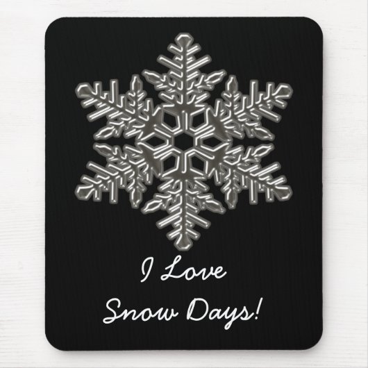 Silver Metal Deko Snow Fall Schneeflocken Mousepad (Vorne)