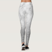 Silver Metal Einzigartiger Glitzer Sparkle Marmor  Leggings (Rückseite)