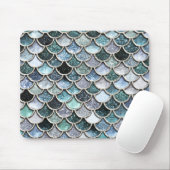 Silver Metal Foil Glitzer Mermaidskales Scales Mousepad (Mit Mouse)