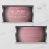 Silver Metal Frame | Rosa Metall - Hintergrund Visitenkarte (Vorne/Hinten)