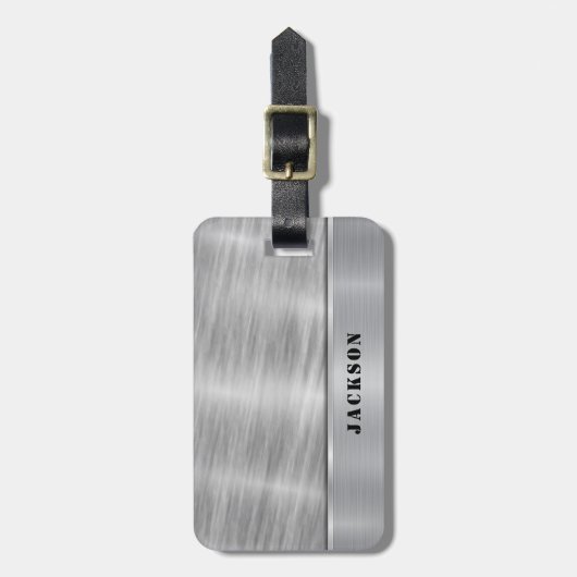 Silver Metal Gepäckanhänger (Vorderseite vertikal)