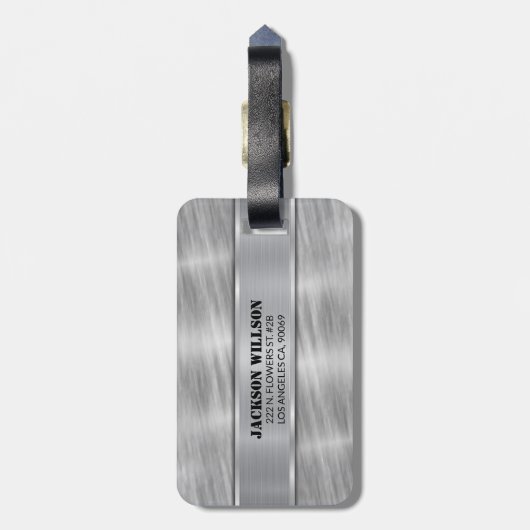 Silver Metal  Gepäckanhänger (Rückseite vertikal)