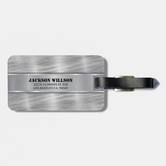 Silver Metal  Gepäckanhänger (Rückseite horizontal)