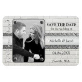 Silver Metal Industrial Foto Save the Date Magnet (Horizontal)
