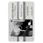 Silver Metal Industrial Foto Save the Date Magnet (Vertikal)