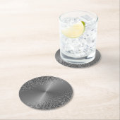 Silver Metal Look Glitzer Black Circular Metallic Runder Pappuntersetzer (Vor Ort)