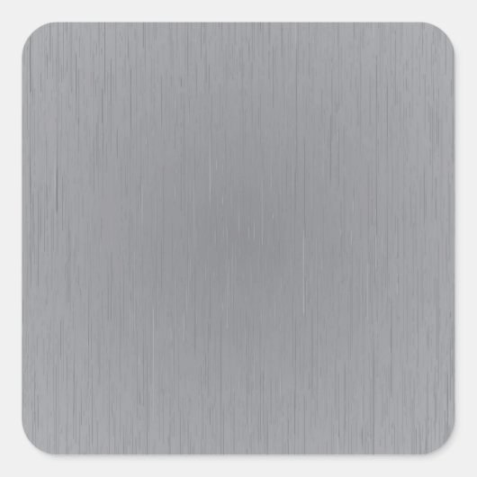 Silver Metal Look Quadratischer Aufkleber (Vorderseite)