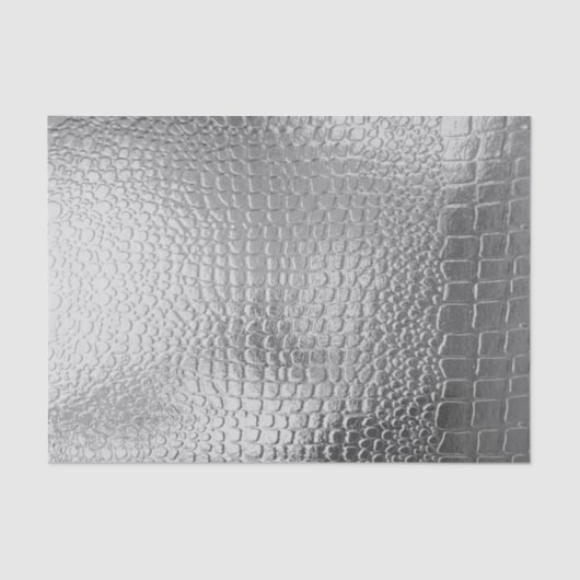 Silver Metal Look Snakeskin Metallic Seidenpapier (Vorderseite)
