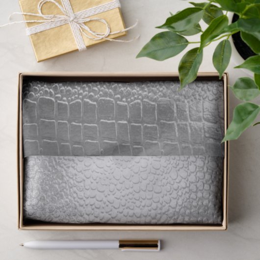 Silver Metal Look Snakeskin Metallic Seidenpapier (Geschenk)