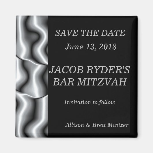 Silver Metal Save the Date Magnet (Vorne)