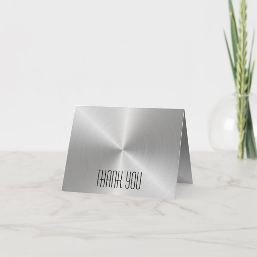 Silver Metal Shine - Vielen Dank Note Card Dankeskarte (Vorderseite)