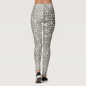 Silver Metal Unique Glitzer Sparkle Metallic Glam Leggings (Rückseite)