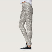 Silver Metal Unique Glitzer Sparkle Metallic Glam Leggings (Links)
