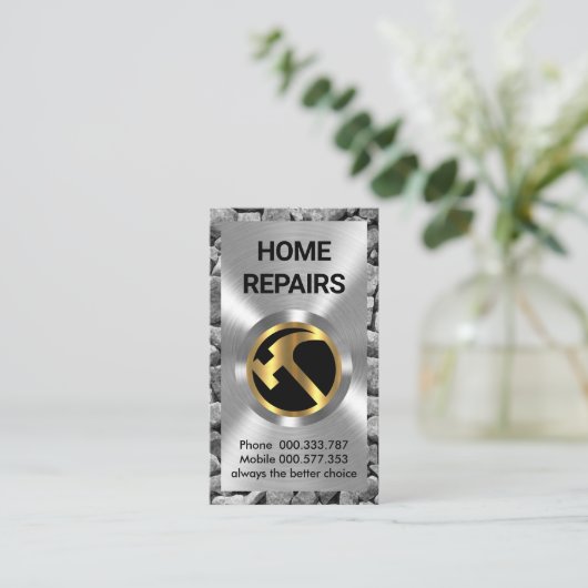 Silver Metal Works Gold Hammer Visitenkarte (Stehend Vorderseite)